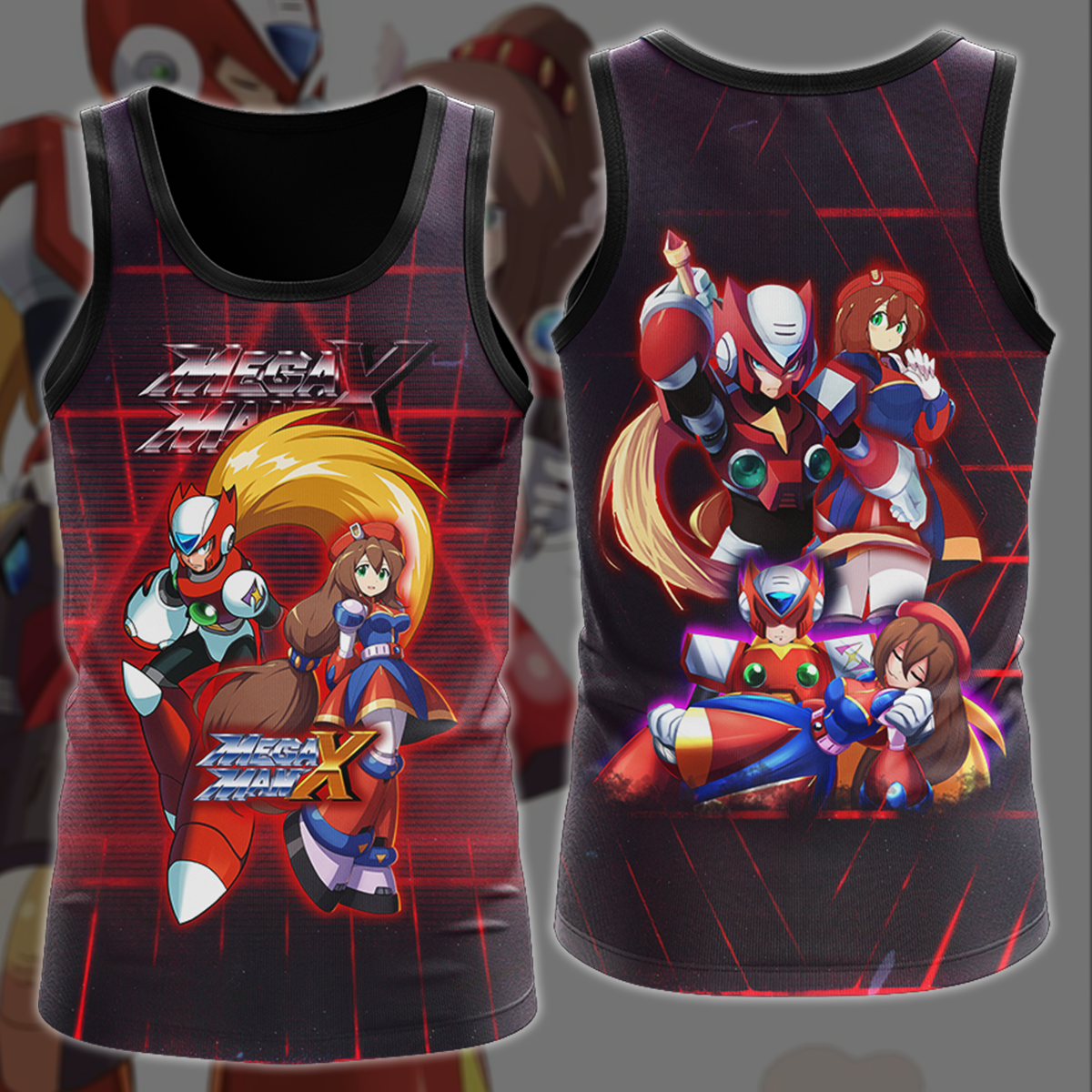 Mega Man X: Zero & Iris Video Game 3D All Over Printed T-shirt Tank Top Zip Hoodie Pullover Hoodie Hawaiian Shirt Beach Shorts Jogger Tank Top