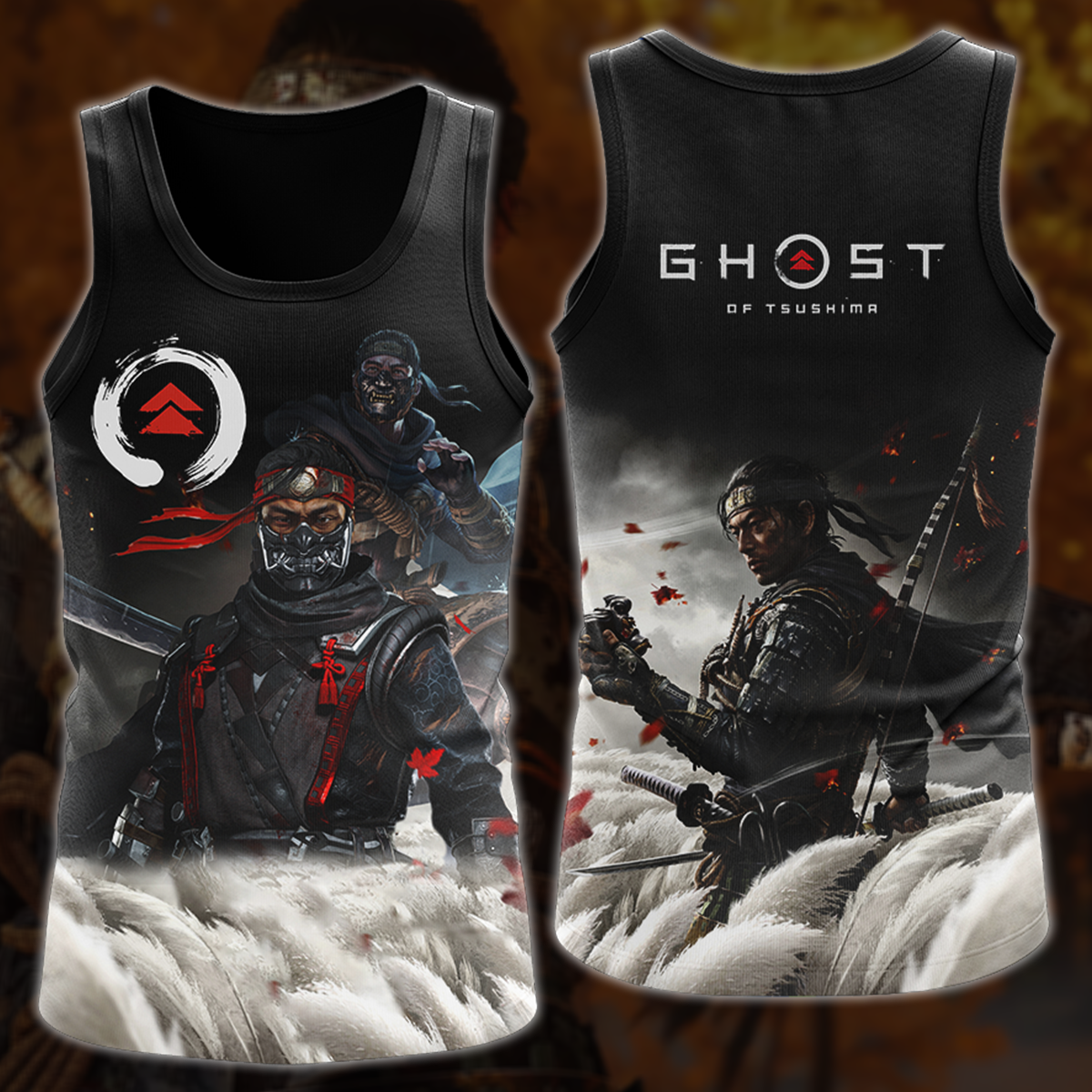 Ghost of Tsushima Video Game 3D All Over Printed T-shirt Tank Top Zip Hoodie Pullover Hoodie Hawaiian Shirt Beach Shorts Jogger Tank Top