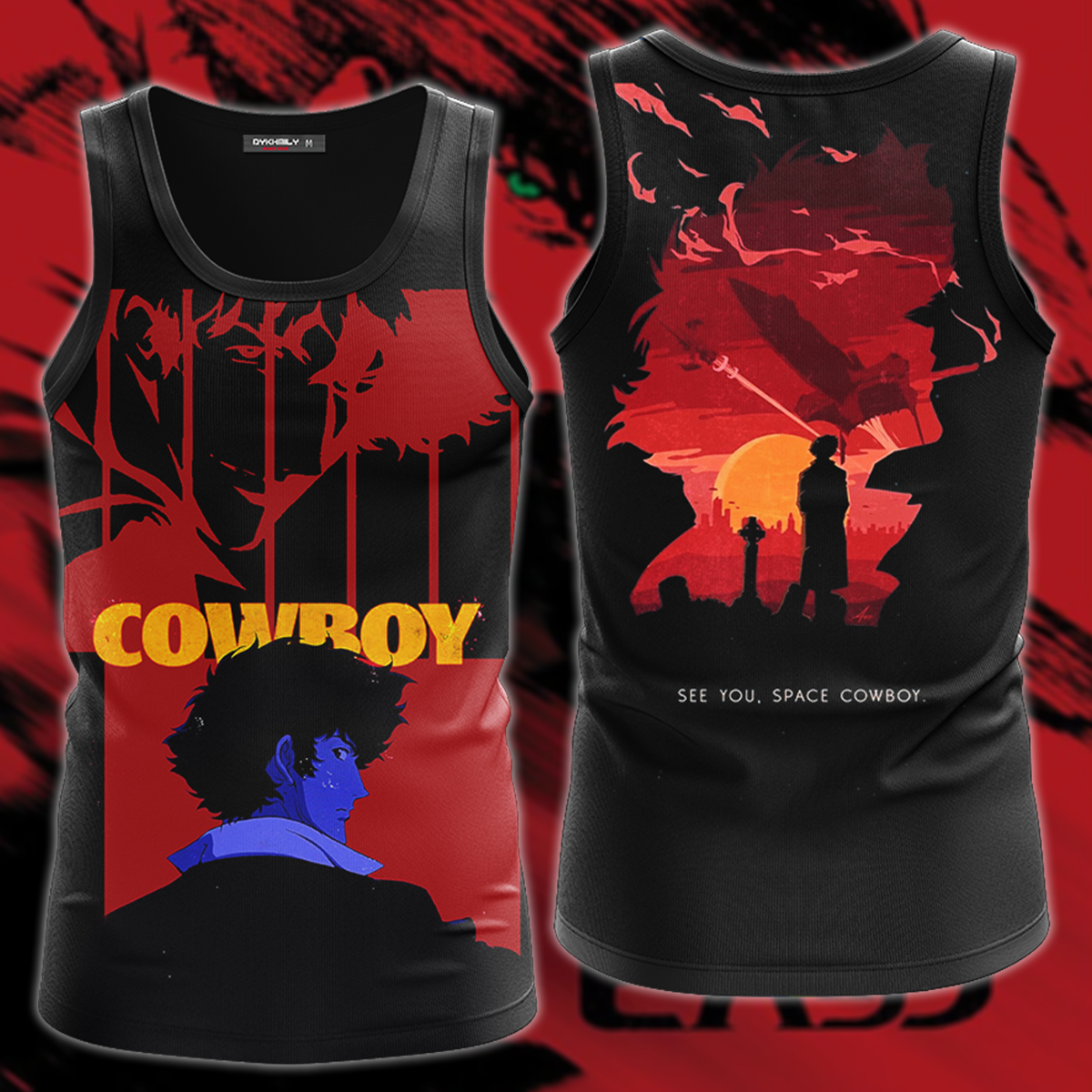 Cowboy Bebop 3D All Over Print T-shirt Tank Top Zip Hoodie Pullover Hoodie Hawaiian Shirt Beach Shorts Jogger Tank Top