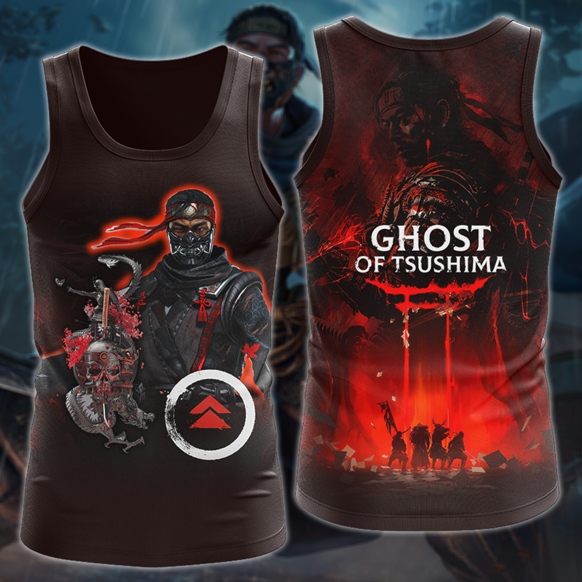 Ghost of Tsushima Video Game 3D All Over Print T-shirt Tank Top Zip Hoodie Pullover Hoodie Hawaiian Shirt Beach Shorts Jogger Tank Top