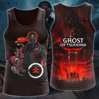 Ghost of Tsushima Video Game 3D All Over Print T-shirt Tank Top Zip Hoodie Pullover Hoodie Hawaiian Shirt Beach Shorts Jogger Tank Top