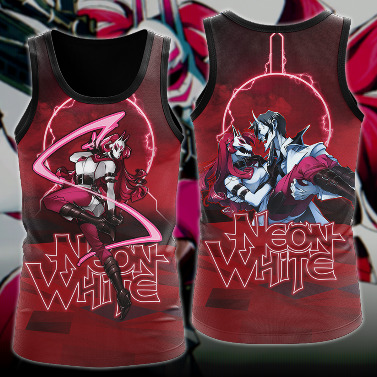 Neon White Video Game 3D All Over Print T-shirt Tank Top Zip Hoodie Pullover Hoodie Hawaiian Shirt Beach Shorts Jogger Tank Top