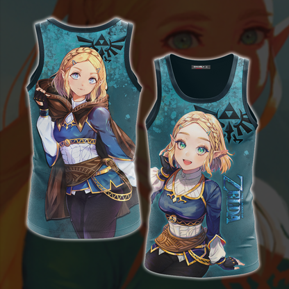 Princess Zelda The Legend of Zelda All Over Print T-shirt Zip Hoodie Pullover Hoodie Tank Top