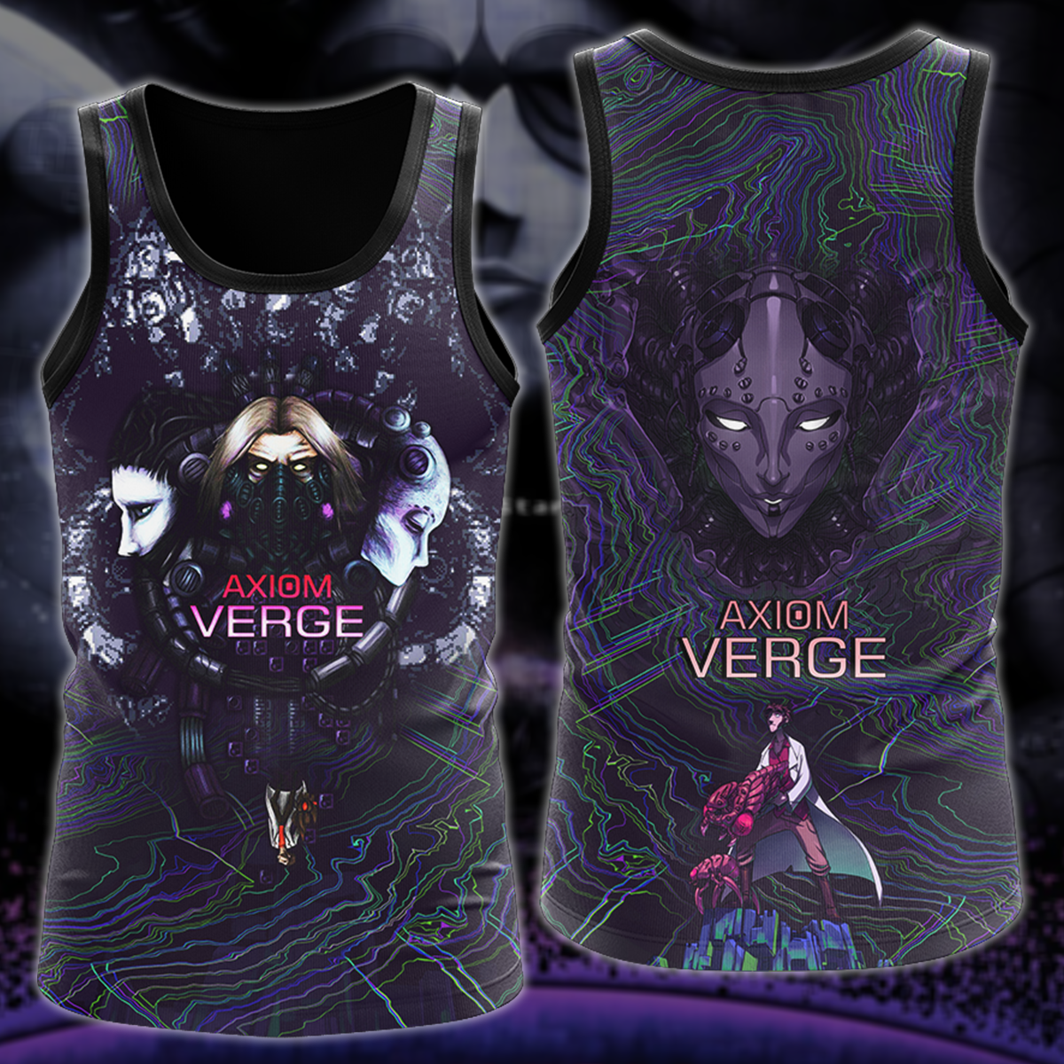 Axiom Verge Video Game 3D All Over Printed T-shirt Tank Top Zip Hoodie Pullover Hoodie Hawaiian Shirt Beach Shorts Jogger Tank Top