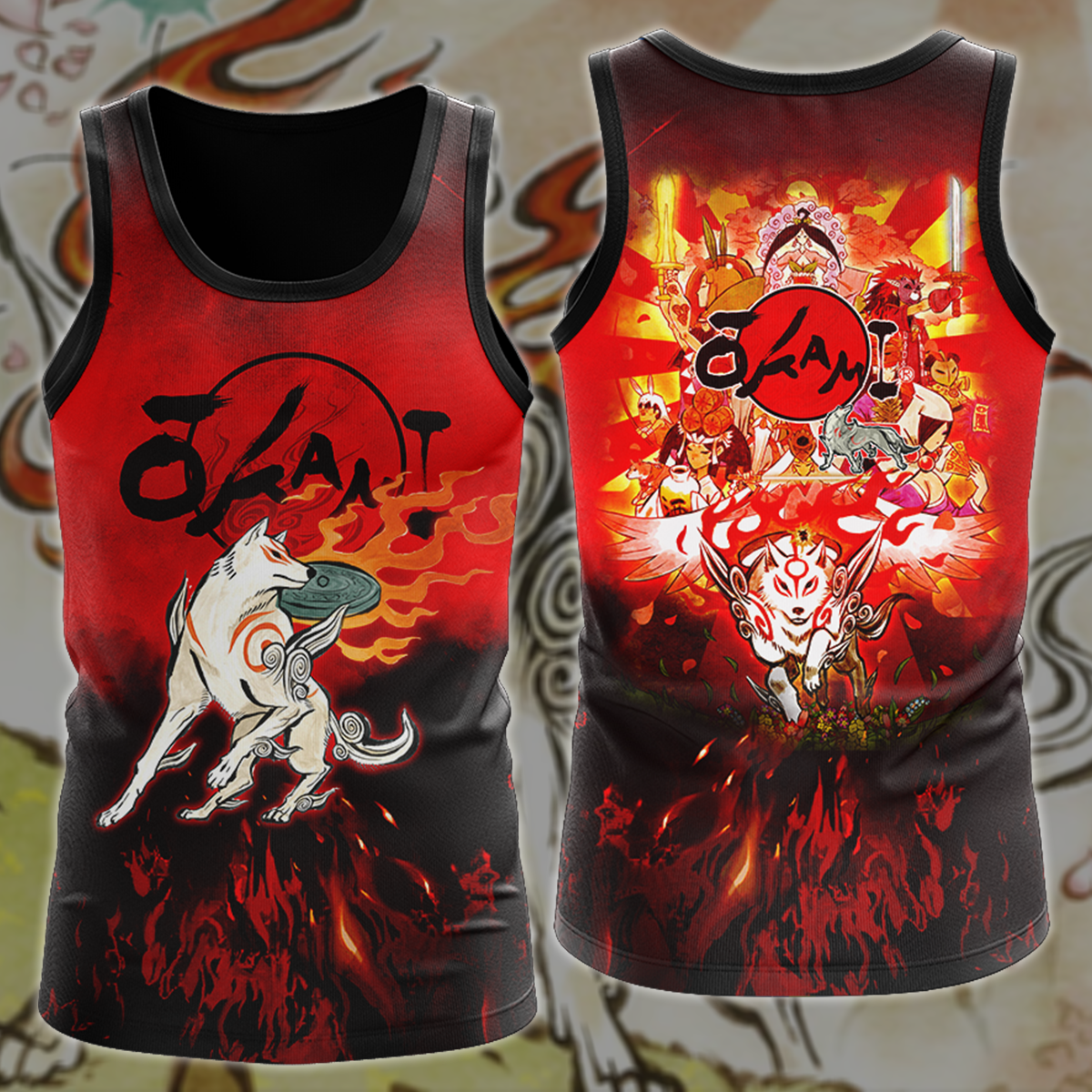 Okami Video Game 3D All Over Printed T-shirt Tank Top Zip Hoodie Pullover Hoodie Hawaiian Shirt Beach Shorts Jogger Tank Top