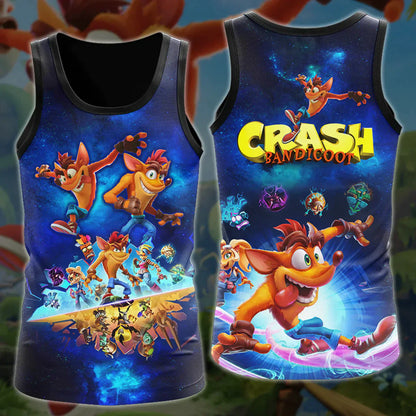 Crash Bandicoot Video Game 3D All Over Print T-shirt Tank Top Zip Hoodie Pullover Hoodie Hawaiian Shirt Beach Shorts Jogger Tank Top