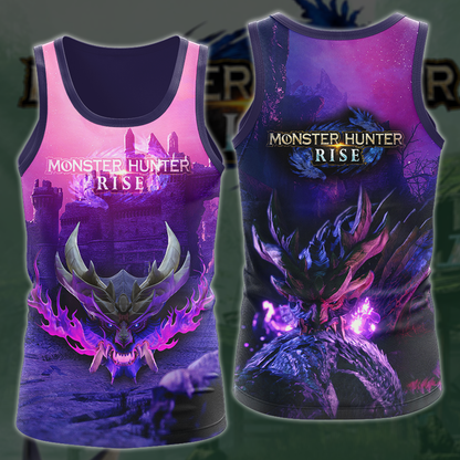 Monster Hunter Rise Video Game 3D All Over Printed T-shirt Tank Top Zip Hoodie Pullover Hoodie Hawaiian Shirt Beach Shorts Jogger Tank Top