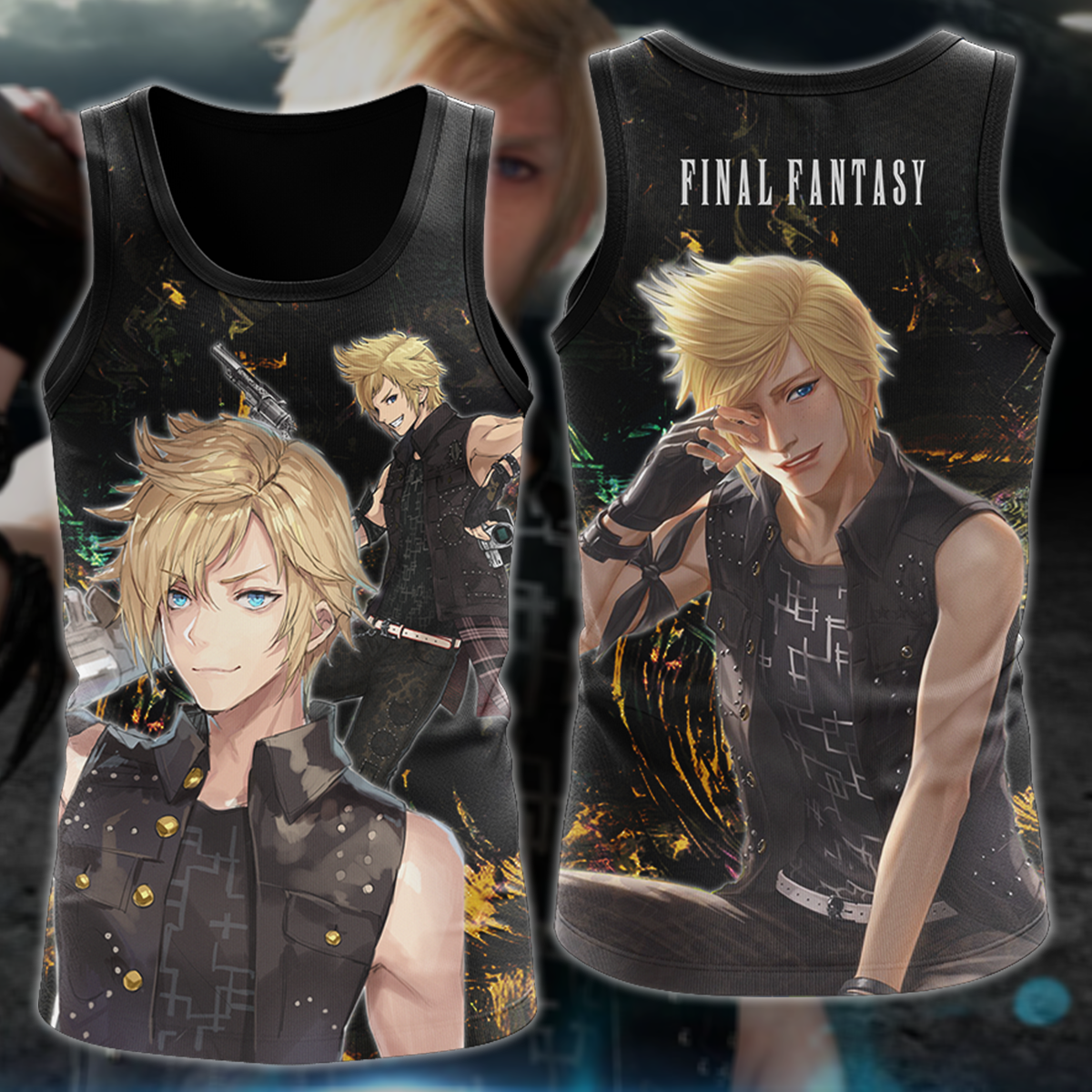 Final Fantasy XV Prompto Argentum Video Game 3D All Over Print T-shirt Tank Top Zip Hoodie Pullover Hoodie Hawaiian Shirt Beach Shorts Jogger Tank Top