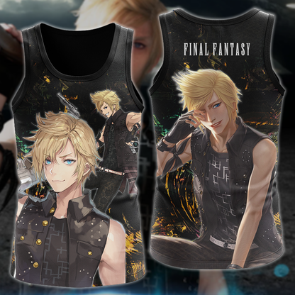 Final Fantasy XV Prompto Argentum Video Game 3D All Over Print T-shirt Tank Top Zip Hoodie Pullover Hoodie Hawaiian Shirt Beach Shorts Jogger Tank Top