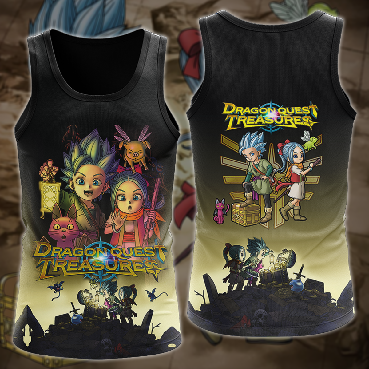 Dragon Quest Treasures Video Game 3D All Over Printed T-shirt Tank Top Zip Hoodie Pullover Hoodie Hawaiian Shirt Beach Shorts Jogger Tank Top