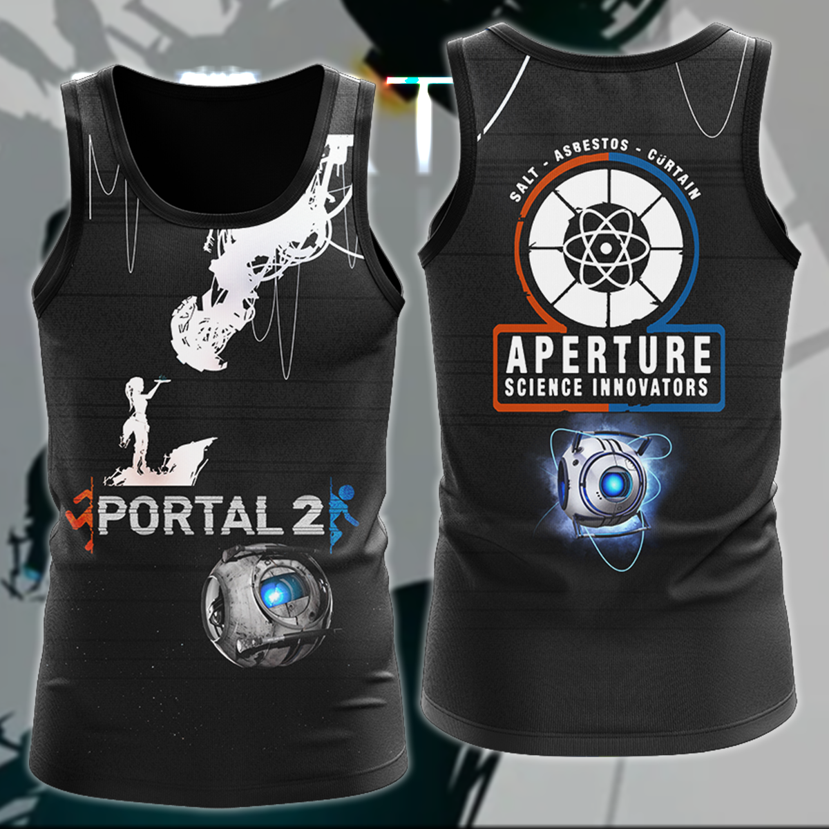 Portal 2 Video Game 3D All Over Print T-shirt Tank Top Zip Hoodie Pullover Hoodie Hawaiian Shirt Beach Shorts Jogger Tank Top