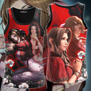 Final Fantasy VII Aerith Gainsborough Video Game 3D All Over Print T-shirt Tank Top Zip Hoodie Pullover Hoodie Hawaiian Shirt Beach Shorts Jogger Tank Top S 