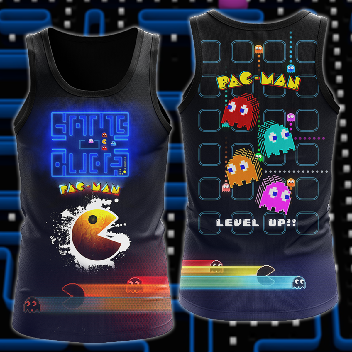 Pac Man Video Game 3D All Over Print T-shirt Tank Top Zip Hoodie Pullover Hoodie Hawaiian Shirt Beach Shorts Jogger Tank Top