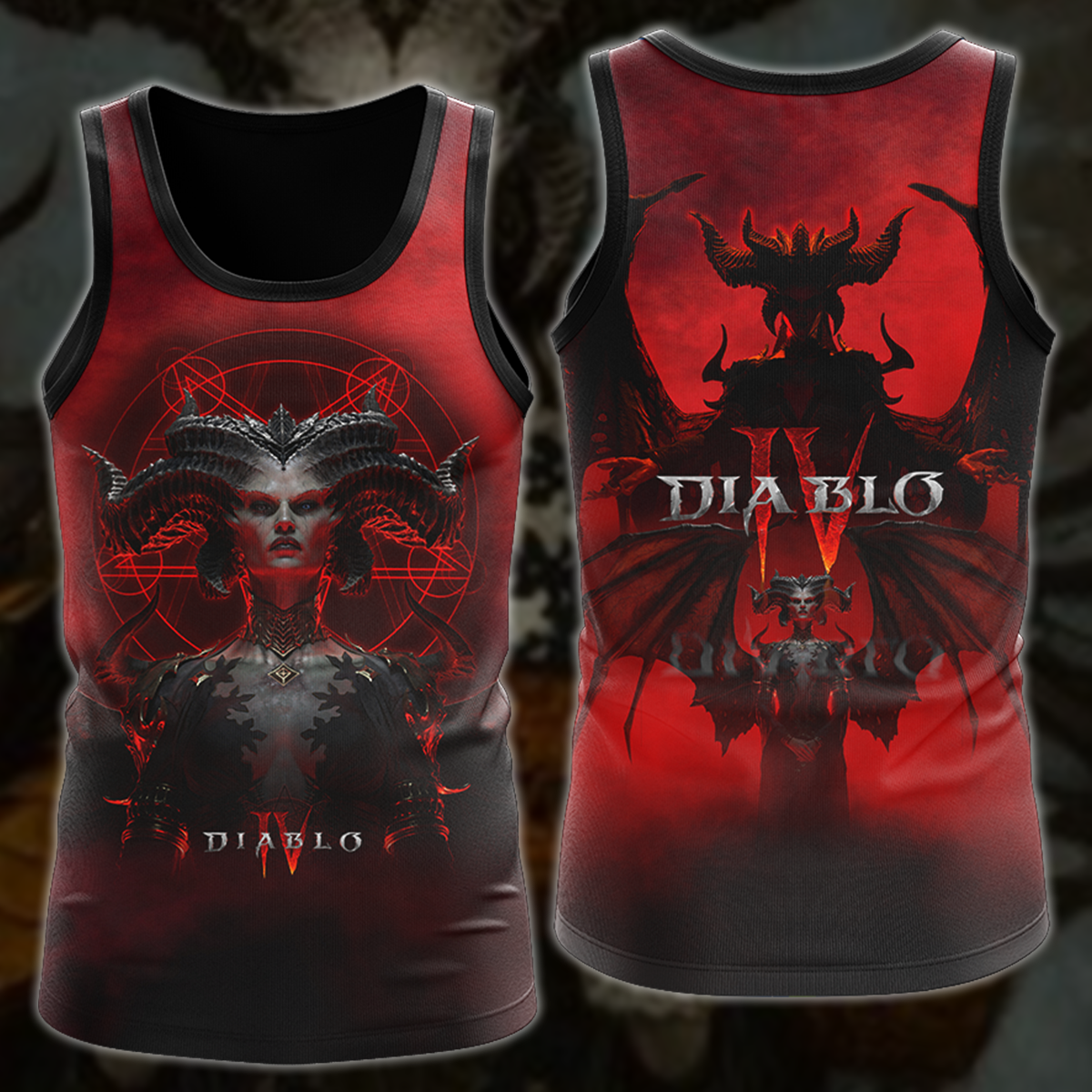 Diablo IV Lilith Video Game 3D All Over Printed T-shirt Tank Top Zip Hoodie Pullover Hoodie Hawaiian Shirt Beach Shorts Jogger Tank Top