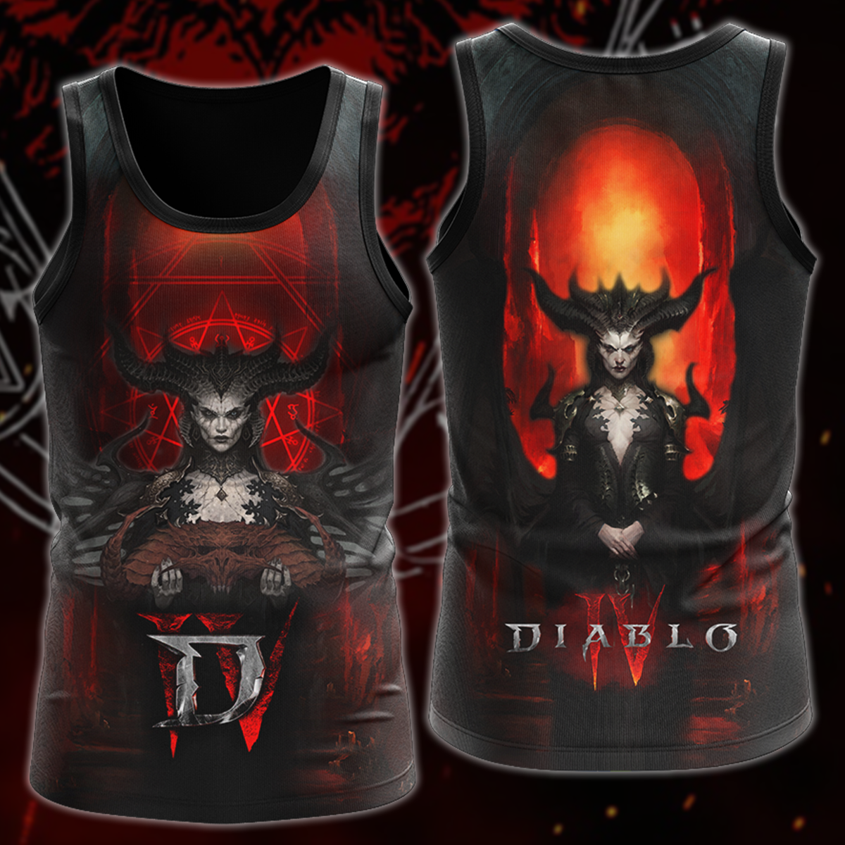 Diablo IV Video Game 3D All Over Printed T-shirt Tank Top Zip Hoodie Pullover Hoodie Hawaiian Shirt Beach Shorts Jogger Tank Top