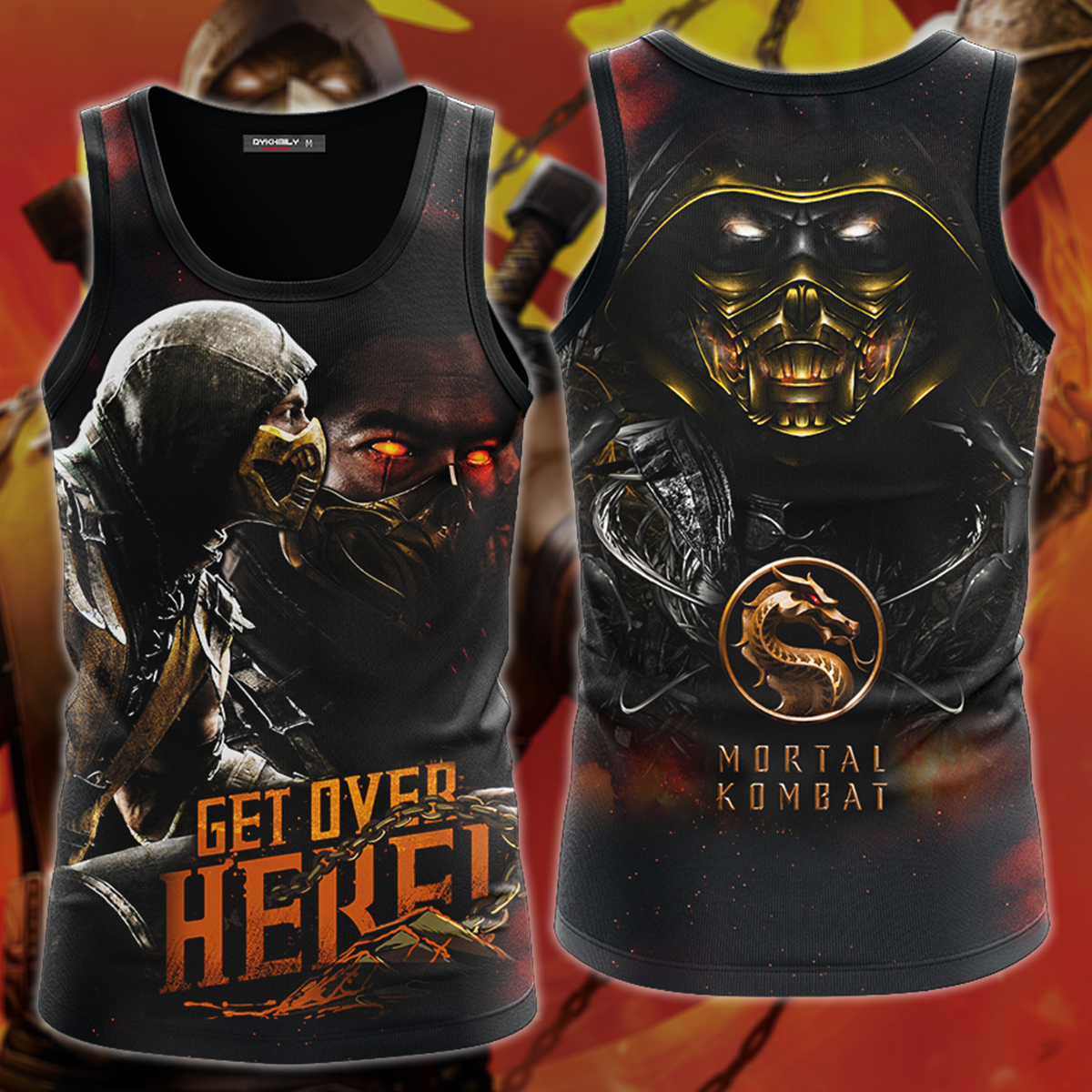 Mortal Kombat: Scorpion 3D All Over Print T-shirt Tank Top Zip Hoodie Pullover Hoodie Hawaiian Shirt Beach Shorts Jogger Tank Top