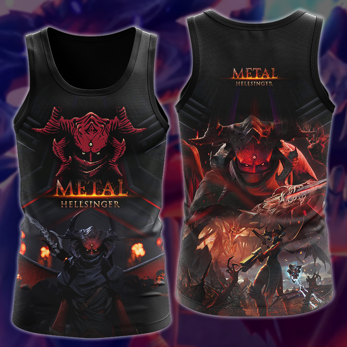 Metal: Hellsinger Video Game 3D All Over Print T-shirt Tank Top Zip Hoodie Pullover Hoodie Hawaiian Shirt Beach Shorts Jogger Tank Top