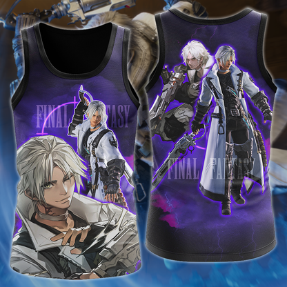 Final Fantasy XIV Thancred Video Game 3D All Over Print T-shirt Tank Top Zip Hoodie Pullover Hoodie Hawaiian Shirt Beach Shorts Jogger Tank Top