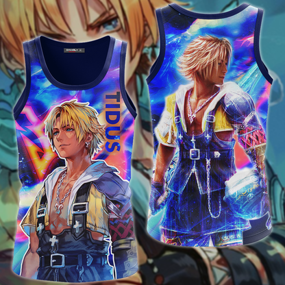 Final Fantasy X Tidus 3D All Over Print T-shirt Tank Top Zip Hoodie Pullover Hoodie Hawaiian Shirt Beach Shorts Jogger Tank Top