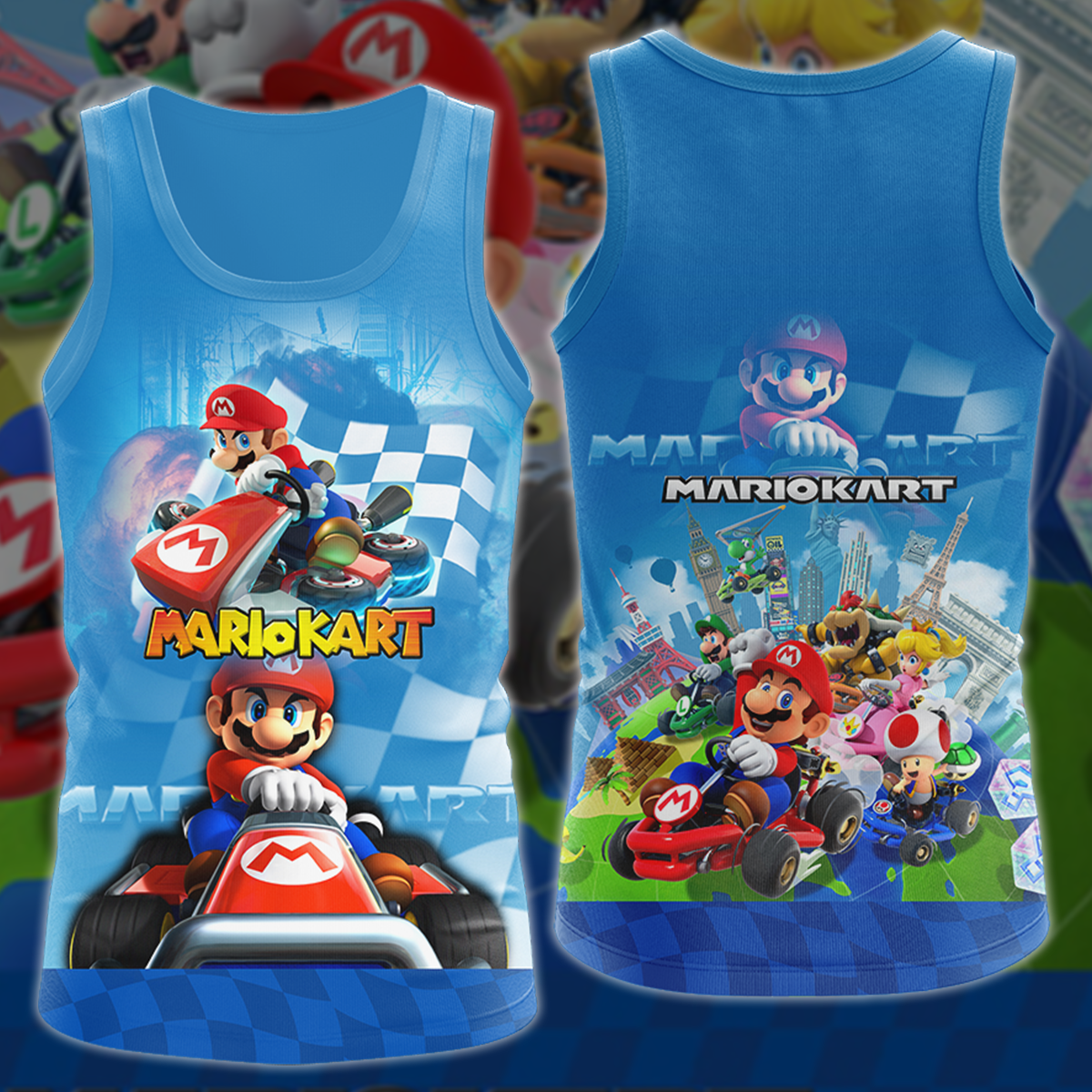 Mario Kart Video Game 3D All Over Printed T-shirt Tank Top Zip Hoodie Pullover Hoodie Hawaiian Shirt Beach Shorts Jogger Tank Top