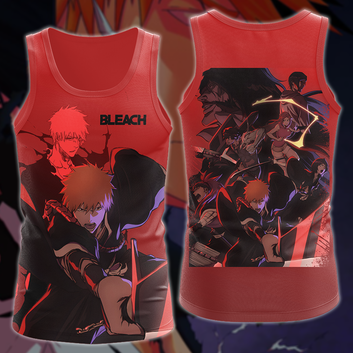 Bleach Anime 3D All Over Print T-shirt Tank Top Zip Hoodie Pullover Hoodie Hawaiian Shirt Beach Shorts Jogger Tank Top