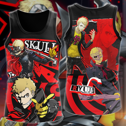 Persona 5 Strikers Ryuji Sakamoto Video Game 3D All Over Print T-shirt Tank Top Zip Hoodie Pullover Hoodie Hawaiian Shirt Beach Shorts Jogger Tank Top