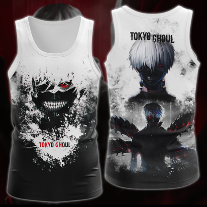 Tokyo Ghoul Anime Anime Manga 3D All Over Printed T-shirt Tank Top Zip Hoodie Pullover Hoodie Hawaiian Shirt Beach Shorts Jogger Tank Top