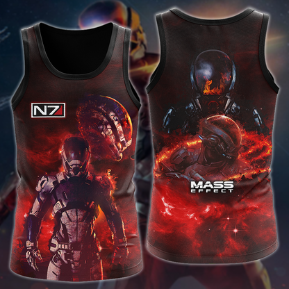 Mass Effect Video Game 3D All Over Printed T-shirt Tank Top Zip Hoodie Pullover Hoodie Hawaiian Shirt Beach Shorts Jogger Tank Top