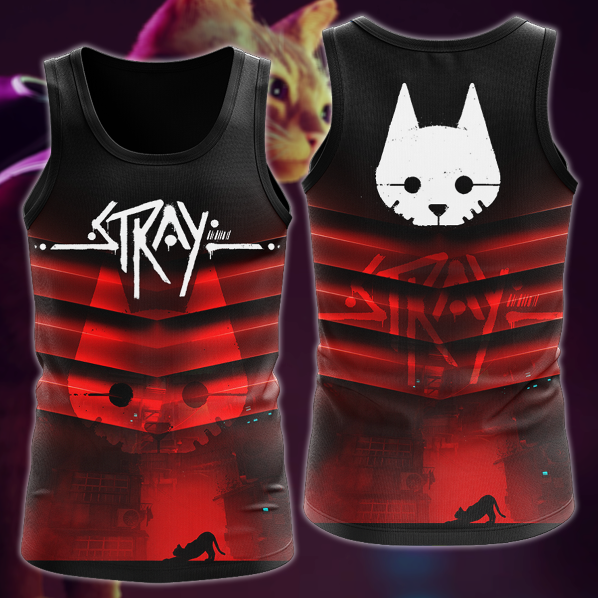 Stray Video Game 3D All Over Print T-shirt Tank Top Zip Hoodie Pullover Hoodie Hawaiian Shirt Beach Shorts Jogger Tank Top