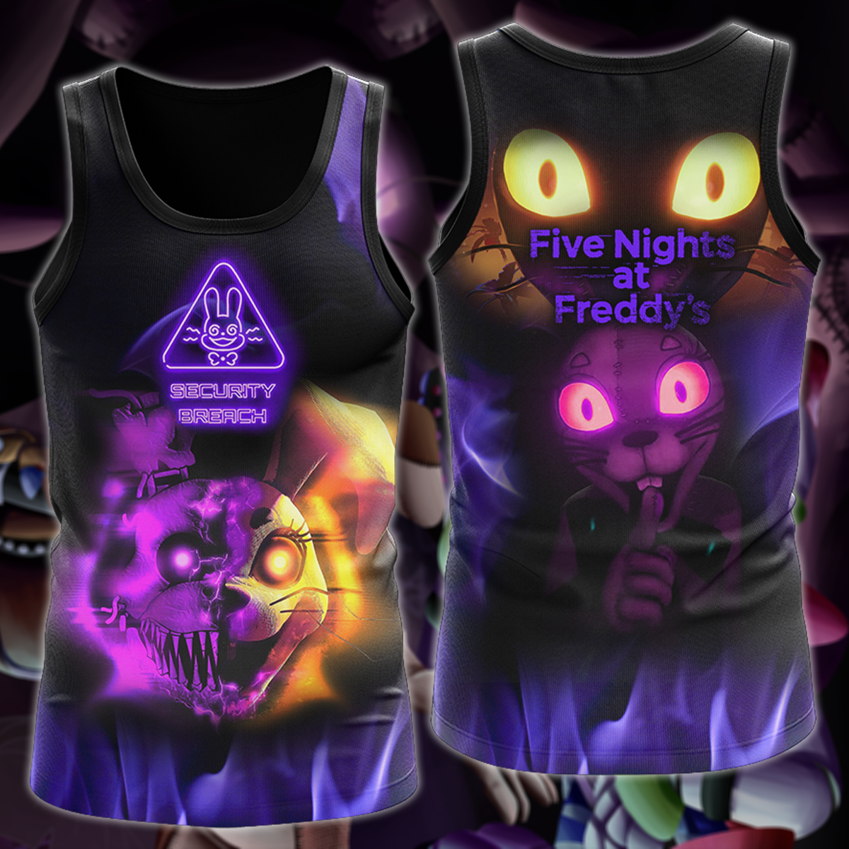 Five Nights at Freddy's: Security Breach Video Game 3D All Over Print T-shirt Tank Top Zip Hoodie Pullover Hoodie Hawaiian Shirt Beach Shorts Jogger Tank Top
