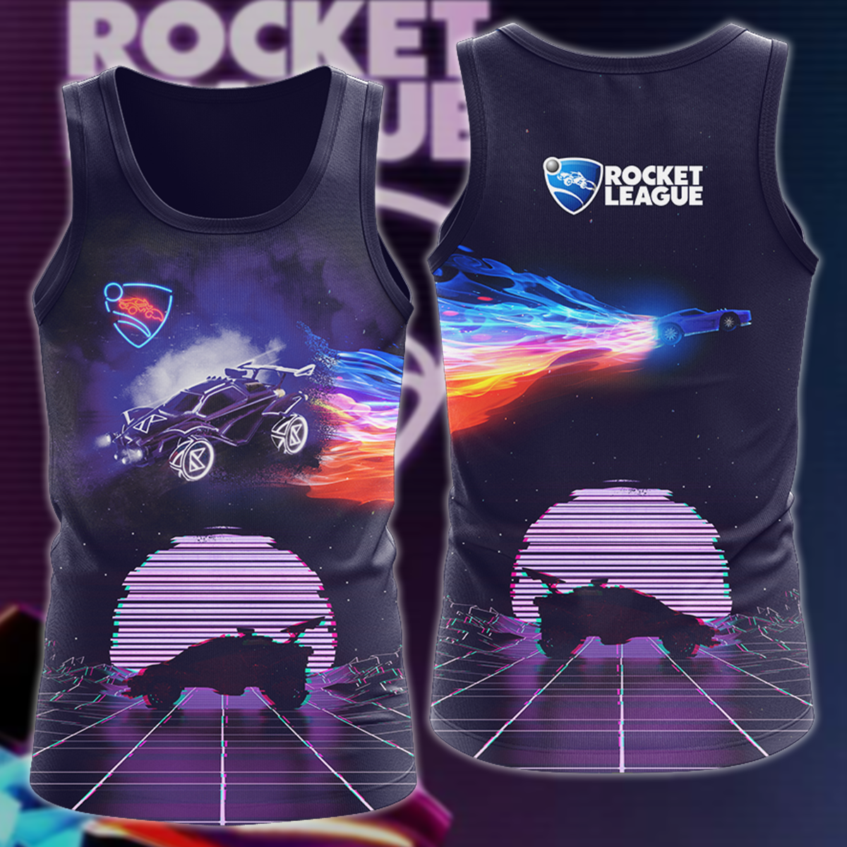 Rocket League Video Game 3D All Over Print T-shirt Tank Top Zip Hoodie Pullover Hoodie Hawaiian Shirt Beach Shorts Jogger Tank Top