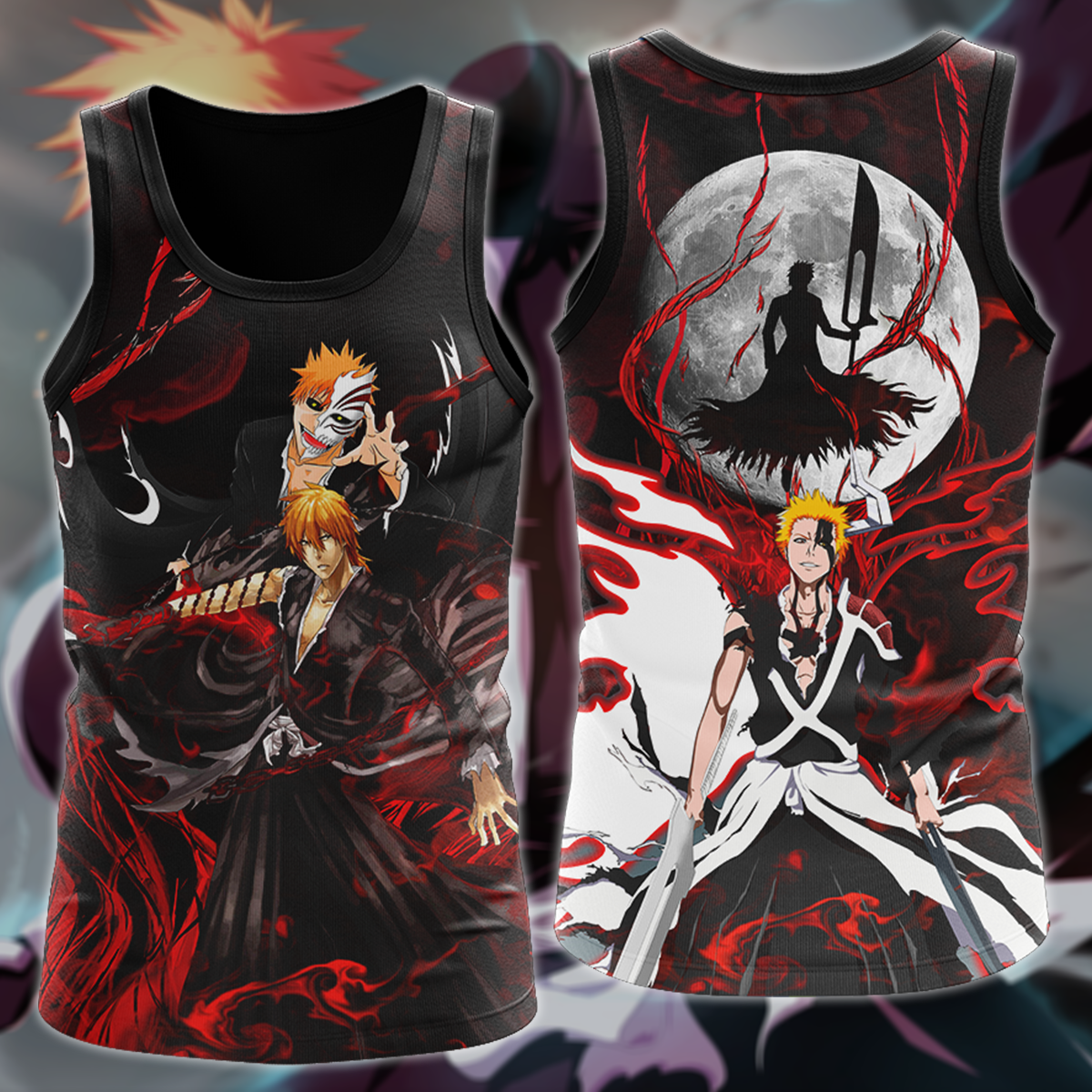 Bleach Ichigo Kurasaki Anime Manga 3D All Over Print T-shirt Tank Top Zip Hoodie Pullover Hoodie Hawaiian Shirt Beach Shorts Jogger Tank Top