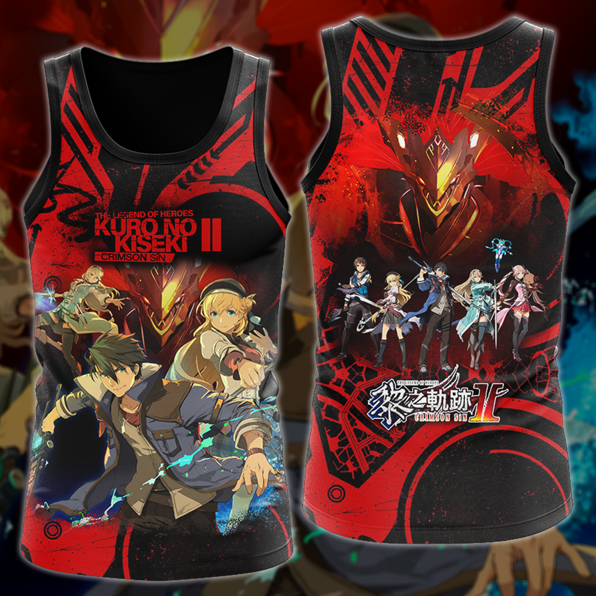 The Legend of Heroes: Kuro no Kiseki II – Crimson Sin Video Game 3D All Over Printed T-shirt Tank Top Zip Hoodie Pullover Hoodie Hawaiian Shirt Beach Shorts Jogger Tank Top