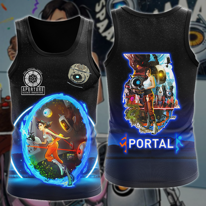 Portal Video Game 3D All Over Printed T-shirt Tank Top Zip Hoodie Pullover Hoodie Hawaiian Shirt Beach Shorts Jogger Tank Top