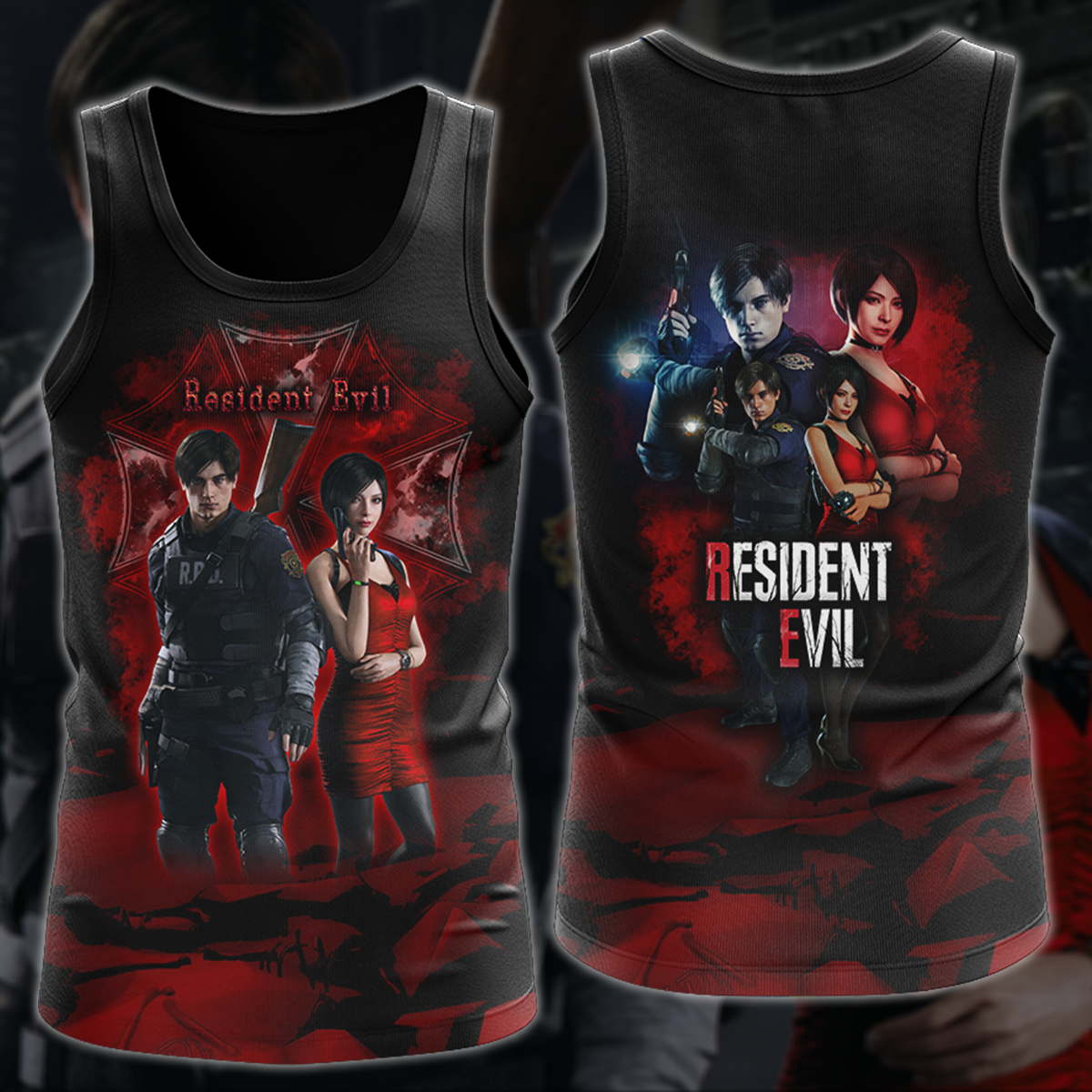 Resident Evil: Ada Wong & Leon Kennedy Video Game 3D All Over Printed T-shirt Tank Top Zip Hoodie Pullover Hoodie Hawaiian Shirt Beach Shorts Jogger Tank Top
