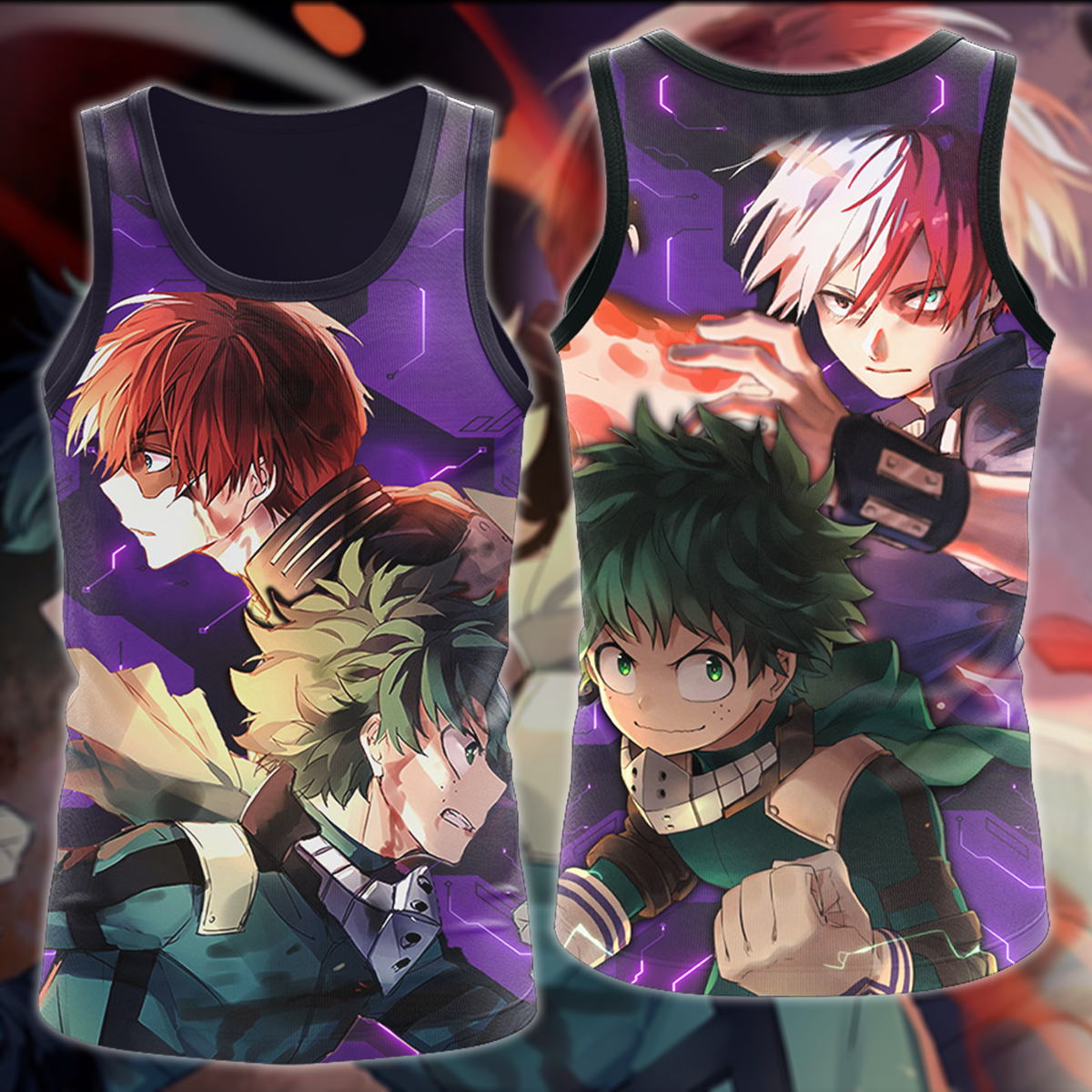 My Hero Academia: Deku x Todoroki 3D All Over Print T-shirt Tank Top Zip Hoodie Pullover Hoodie Hawaiian Shirt Beach Shorts Jogger Tank Top