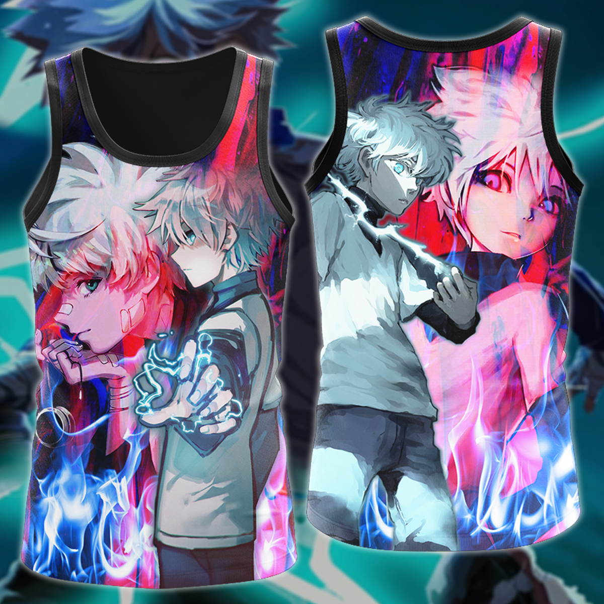 Hunter x Hunter Killua 3D All Over Print T-shirt Tank Top Zip Hoodie Pullover Hoodie Hawaiian Shirt Beach Shorts Jogger Tank Top