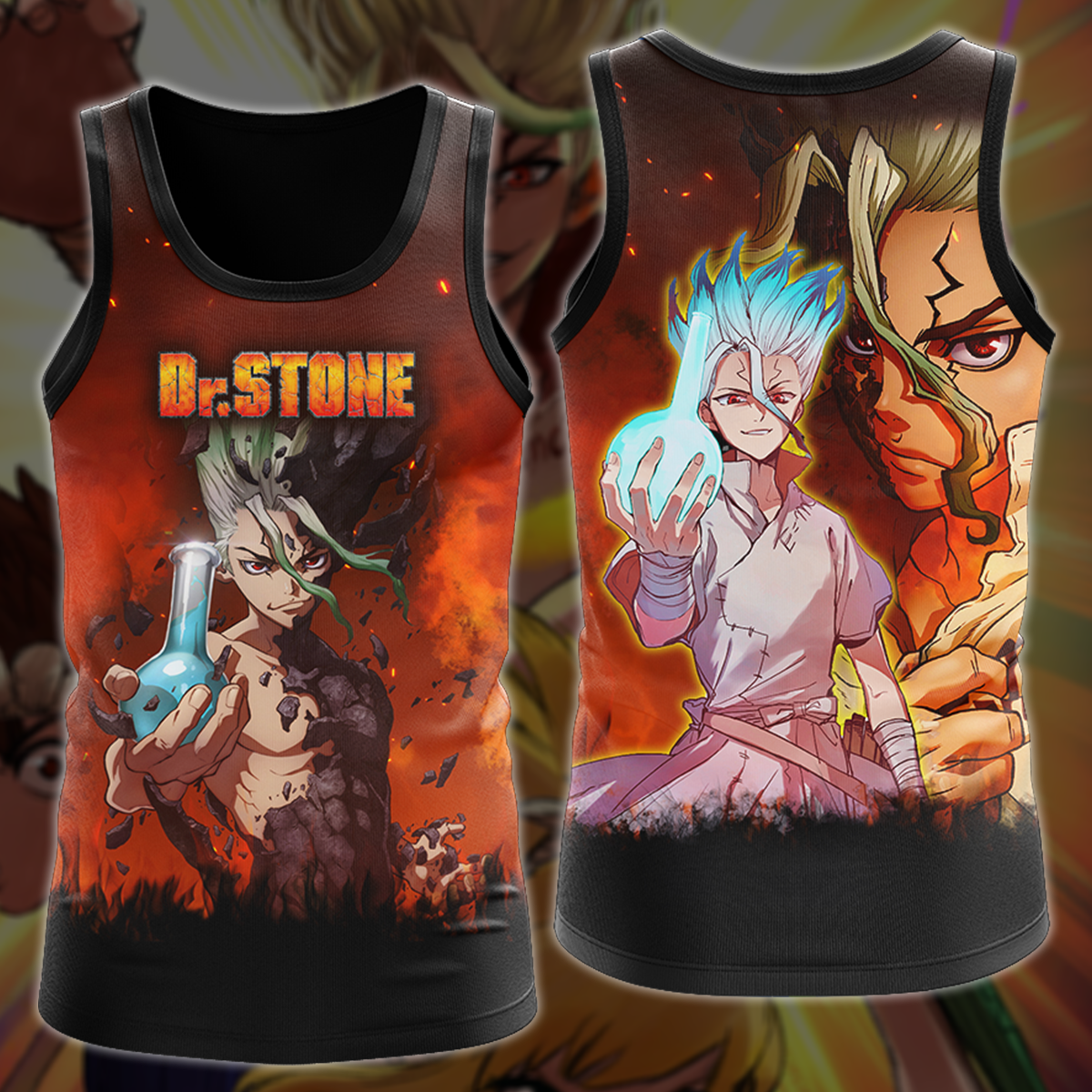 Dr. Stone Anime Manga 3D All Over Print T-shirt Tank Top Zip Hoodie Pullover Hoodie Hawaiian Shirt Beach Shorts Jogger Tank Top