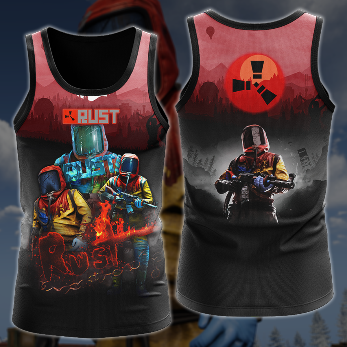 Rust Video Game 3D All Over Printed T-shirt Tank Top Zip Hoodie Pullover Hoodie Hawaiian Shirt Beach Shorts Jogger Tank Top
