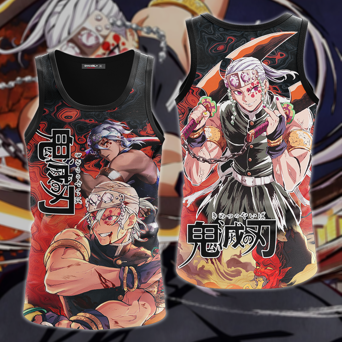 Kimetsu No Yaiba ss2: Yuukaku-hen Uzui Tengen 3D All Over Print T-shirt Tank Top Zip Hoodie Pullover Hoodie Hawaiian Shirt Beach Shorts Jogger Tank Top