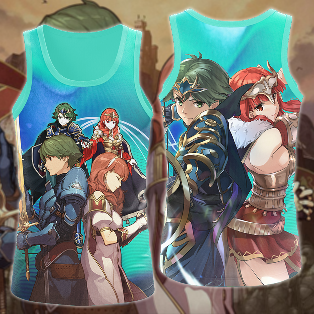Fire Emblem Alm & Celica Video Game 3D All Over Print T-shirt Tank Top Zip Hoodie Pullover Hoodie Hawaiian Shirt Beach Shorts Jogger Tank Top