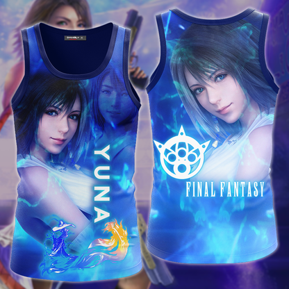 Final Fantasy X Yuna Video Game 3D All Over Print T-shirt Tank Top Zip Hoodie Pullover Hoodie Hawaiian Shirt Beach Shorts Jogger Tank Top