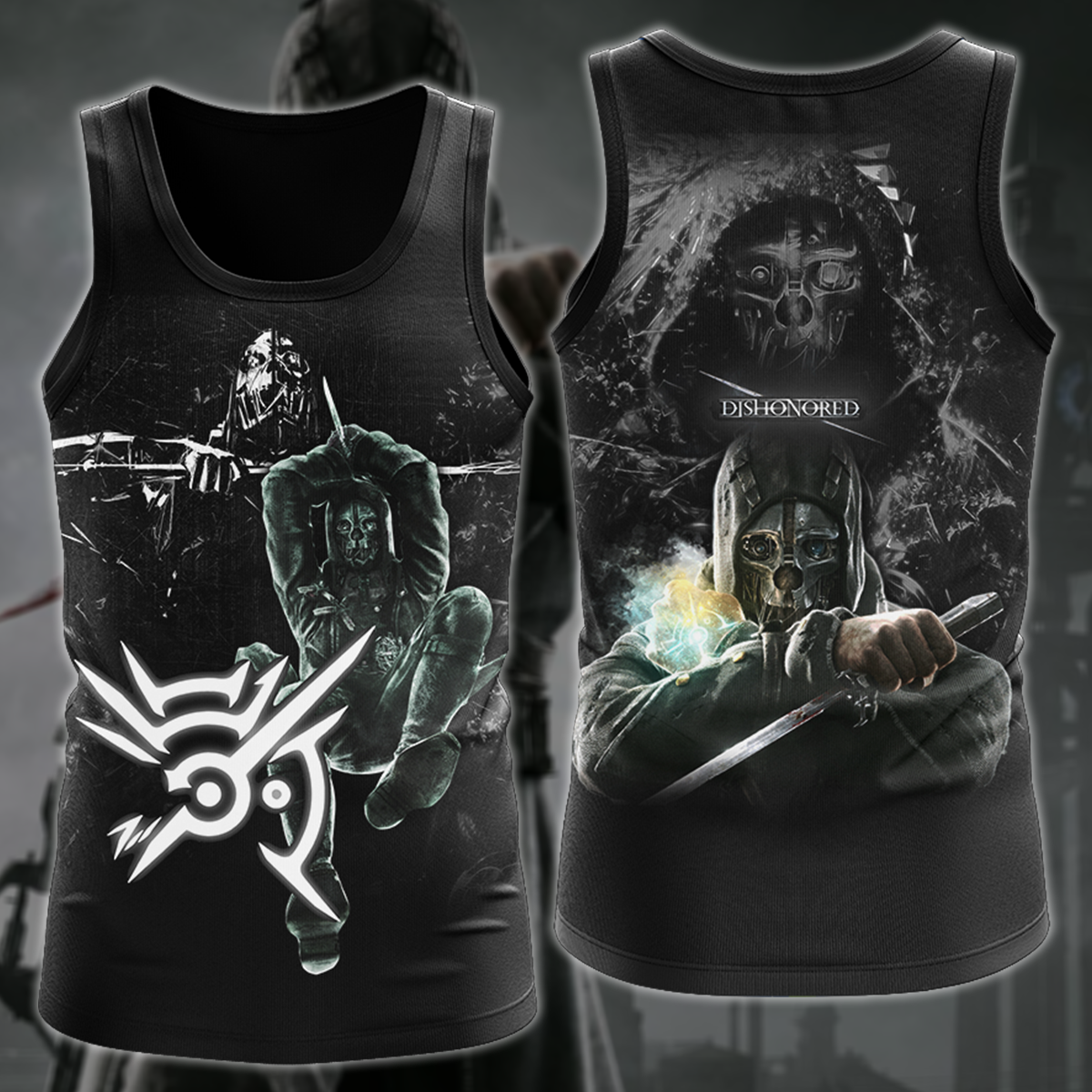Dishonored Video Game 3D All Over Printed T-shirt Tank Top Zip Hoodie Pullover Hoodie Hawaiian Shirt Beach Shorts Jogger Tank Top