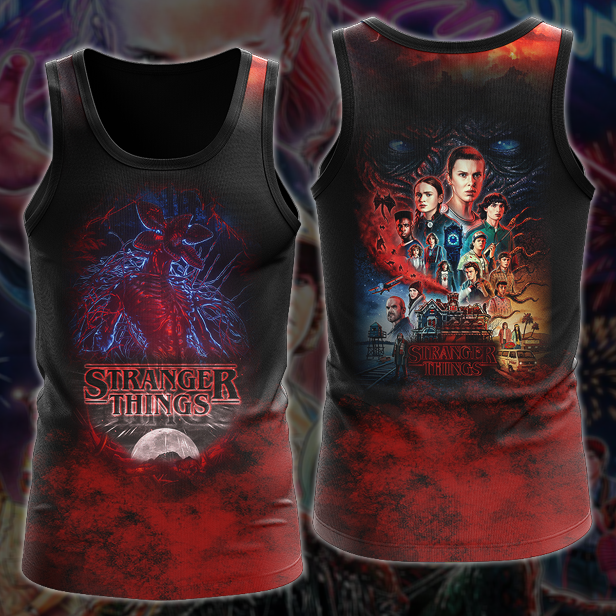 Stranger Things TV Series 3D All Over Print T-shirt Tank Top Zip Hoodie Pullover Hoodie Hawaiian Shirt Beach Shorts Jogger Tank Top