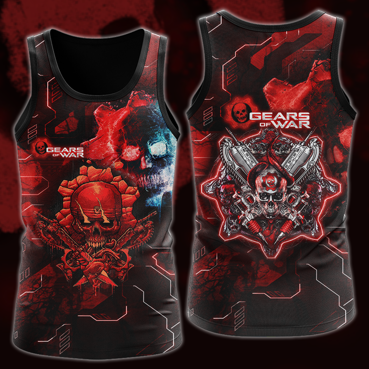 Gears of War Video Game 3D All Over Printed T-shirt Tank Top Zip Hoodie Pullover Hoodie Hawaiian Shirt Beach Shorts Jogger Tank Top