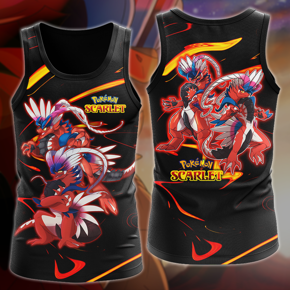 Pokemon Scarlet Video Game 3D All Over Print T shirt Tank Top Zip Hood WackyTee