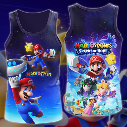 Mario + Rabbids Sparks of Hope Video Game 3D All Over Printed T-shirt Tank Top Zip Hoodie Pullover Hoodie Hawaiian Shirt Beach Shorts Jogger Tank Top