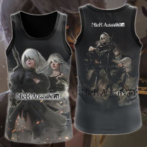 NieR: Automata Video Game 3D All Over Print T-shirt Tank Top Zip Hoodie Pullover Hoodie Hawaiian Shirt Beach Shorts Jogger Tank Top S 