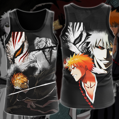 Bleach Kurosaki x Shirosaki Anime 3D All Over Print T-shirt Tank Top Zip Hoodie Pullover Hoodie Hawaiian Shirt Beach Shorts Jogger Tank Top