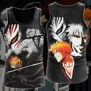 Bleach Kurosaki x Shirosaki Anime 3D All Over Print T-shirt Tank Top Zip Hoodie Pullover Hoodie Hawaiian Shirt Beach Shorts Jogger Tank Top S 